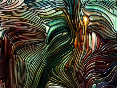 Hayaller dizisi. Renkli tasarım, yaratıcılık, sanat ve hayal gücü konularındaki lekeli renk parçalarının etkileşimi