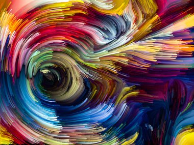 Sıvı Renk serisi. Yaratıcılık, sanat ve tasarım konularında çok renkli boya çizgilerinden oluşan sanatsal soyutlama