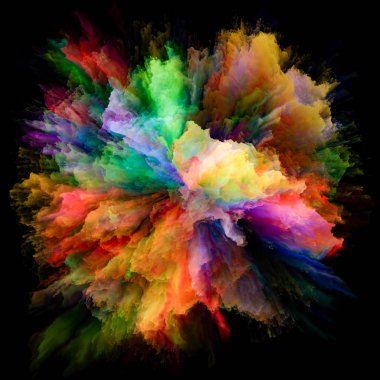 Duygu serisi renk. Tasarım hayal gücü, yaratıcılık sanat ve tasarım konusunda bir metafor olarak renk patlaması sıçrama patlama oluşur