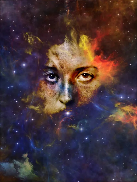 Nebula You Организация Женского Портрета Космической Туманности Предмет Восприятия Воображения — стоковое фото