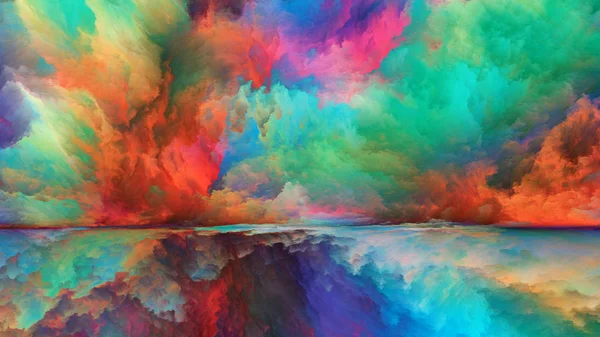 Out World Series Composition Surreal Landscape Elements Fractal Colors Metaphorical — Stock Photo, Image