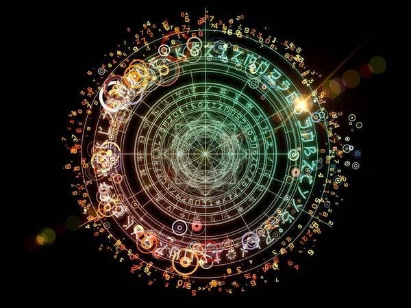 Design Prvků Fraktální Posvátné Symboly Kruhy Téma Mystika Okultismus Astrologie — Stock fotografie