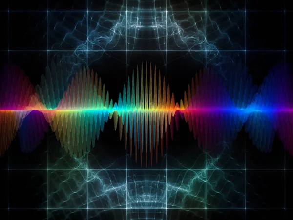 Wave Function Series Artistic Background Made Colored Sine Vibrations Light — Stock Photo, Image