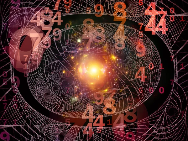 Matematik Gerçeklik Serisi Arka Plan Tasarımı Numaraları Işıklar Fraktal Desenleri — Stok fotoğraf