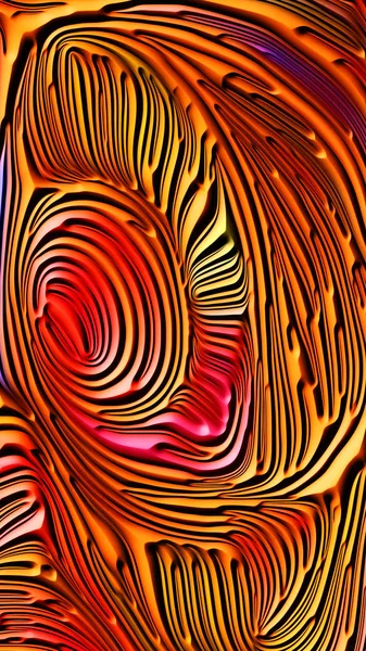 Curves Nature Series Abstract Arrangement Rendering Multicolored Embossed Bas Relief — Stock Photo, Image