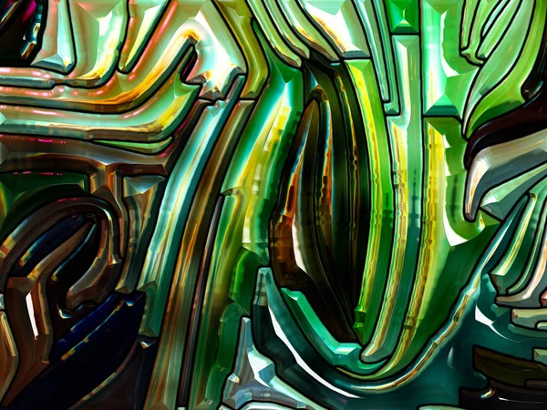 Vloeibaar Patroon Serie Compositie Van Gebrandschilderd Glas Design Doet Denken — Stockfoto