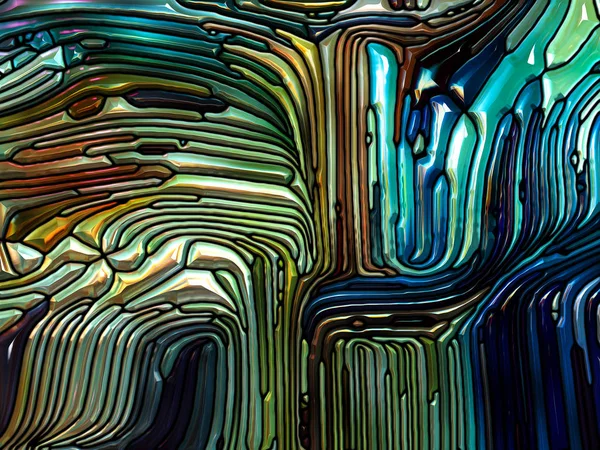 カラー パターン シリーズ 精神性の主題のアール ヌーボーを思わせる鉛ガラス デザインの相互作用 — ストック写真