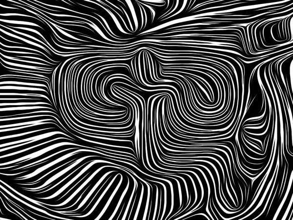 Lines of the Cross series. Abstract cross symbol rendered in traditional woodcut style on the subject of human soul, Christianity, religion, art, poetry and spirituality