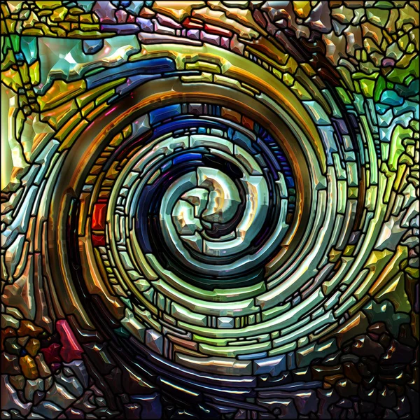 Спіральна Серія Twirl Фон Вітражний Вихровий Візерунок Кольорових Фрагментів Тему — стокове фото