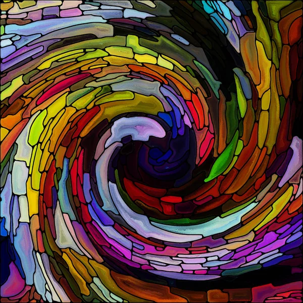 Spiralwirbel Serie Kreative Anordnung Von Glasmalerei Wirbelmustern Aus Farbfragmenten Als — Stockfoto