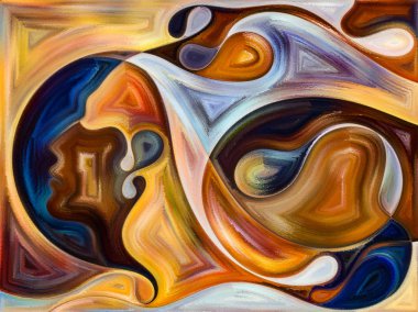 İnsan dokusu serisi. İnsan yüzünün düzenlenmesi, zengin renkler, organik dokular, iç dünya, akıl, ruh ve doğa konularındaki kıvrımlar.