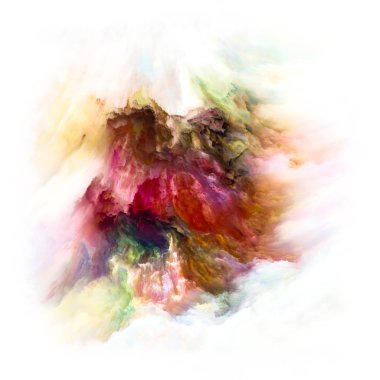 Duygu serisi renk. Renkli mürekkep lekesi hayal gücü, yaratıcılık sanat ve tasarım konuları için görsel olarak hoş bileşimi