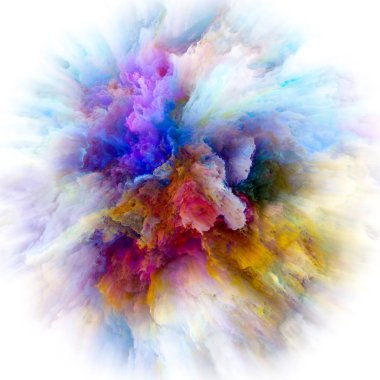 Duygu serisi renk. Renk patlaması, hayal gücü, yaratıcılık sanat ve tasarım konusunda oluşan sanatsal soyutlama