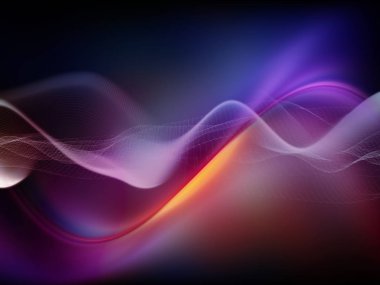 Teknoloji alanı serisi. Dalgalar, Izgaralar ve ışıklar teknoloji, bilim ve bilgisayar bilgi dünyası konusunda yapılmış soyut tasarım