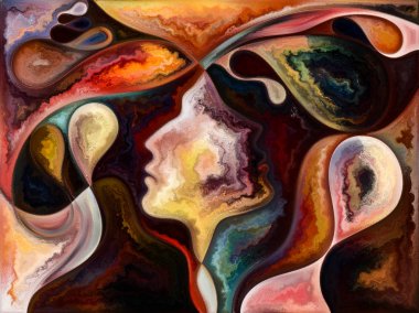 Doku serilerindeki ilişkiler. İnsanların yüzleri, renkleri, organik dokuları, iç dünya, aşk, ilişkiler, ruh ve doğa konularındaki akışkan kıvrımlardan oluşan soyut tasarım
