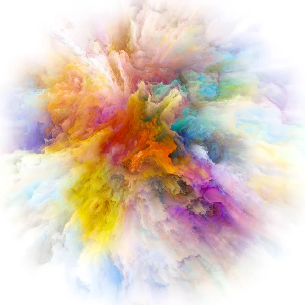 色の感情シリーズ 想像力 創造性のアートやデザインに比喩的意味関係の色の爆発のクローズ アップ — ストック写真