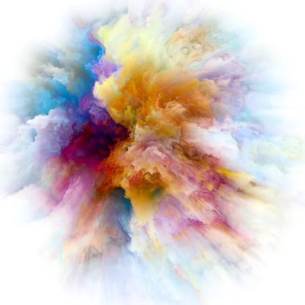 色の感情シリーズ 想像力 創造性の芸術とデザインの主題の色の爆発から成る芸術の抽象化 — ストック写真