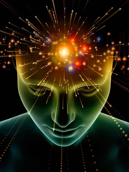 Серія Елементи Розуму Ілюстрація Людської Голови Символи Технології Тему Науки — стокове фото