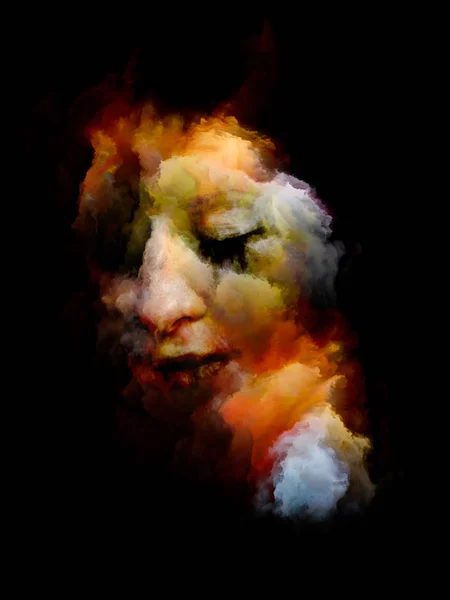 Min Demon Angel Kvinna Serien Porträtt Ung Kvinna Med Surrealistiskt — Stockfoto