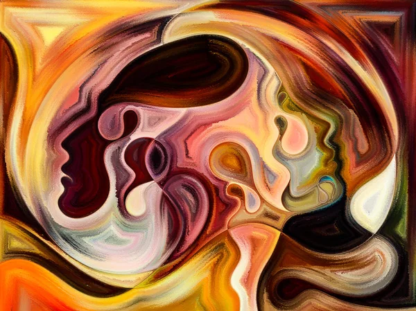 Relationships Texture Series Interplay People Faces Colors Organic Textures Flowing — Stock Photo, Image