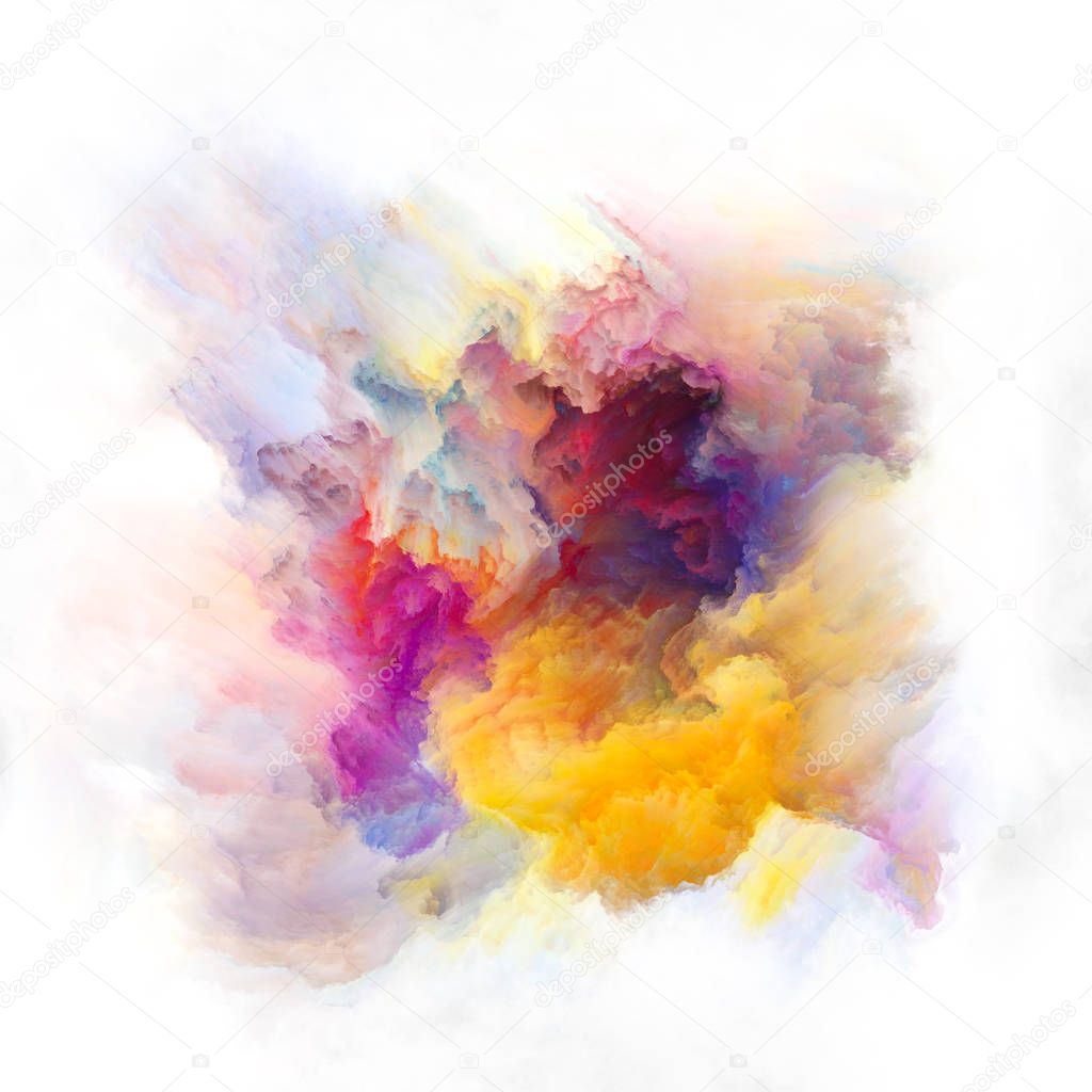 Color Emotion series. Visually pleasing composition of colorful ink blot for topics on imagination, creativity art and design