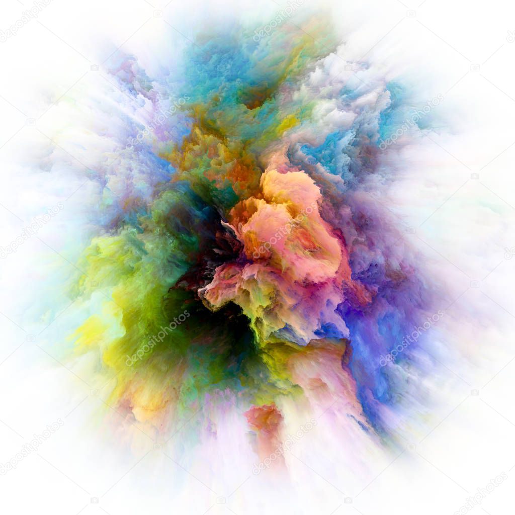 Color Emotion series. Backdrop of color explosion on the subject of imagination, creativity art and design
