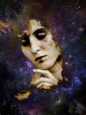 Benim şeytan melek kadın serisi. Kadın doğası, iç dünya ve insanlık dramı konu gerçeküstü elemanları ile genç bir kadın portresi.