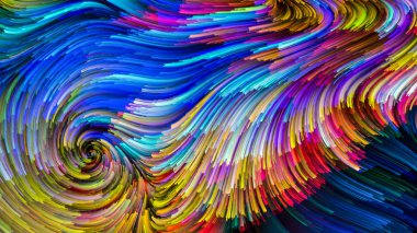 Color In Motion serisi. Tasarım, yaratıcılık ve hayal gücünün ekran ve cihazlar için duvar kağıdı olarak kullanılacak sıvı boya kalıbının düzenlenmesi