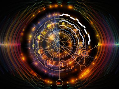 Astral kızdırma serisi. Kutsal Geometri çizgiler, Astroloji sembolleri ve Maneviyat, büyü ve Tasavvuf ışıkları düzenlenmesi