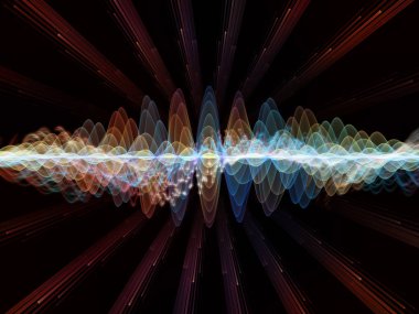 Dalga fonksiyonu serisi. Renkli sinüs titreşimler, ışık ve fraktal öğeleri ses ekolayzer, müzik projelerde için uygun bir zemin olarak spektrum ve kuantum olasılık