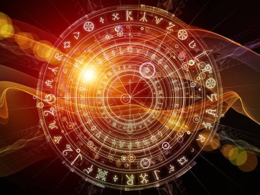 Fraktal öğeleri, kutsal sembolleri ve dairelerin mistisizm, gizli, Astroloji ve manevi konuda arka plan. Kutsal daireler serisi.