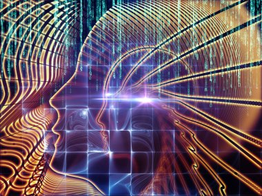 Adam ve numaraları serisi. Sembolik insan profili ve basamak bilim, bilgi teknoloji ve eğitim konusunda oluşan