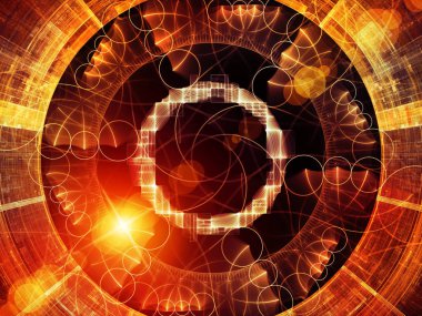 Geometri teknoloji serisi. Teknolojik fraktal yapıları uygun bir fon olarak bilim, bilgi teknolojileri ve eğitim projeleri için bileşimi