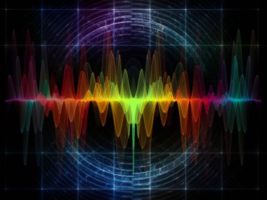 Dalga fonksiyonu serisi. Zemin oluşan renkli sinüs titreşimleri, ışık ve fraktal öğeleri için kullanma içinde ses ekolayzer, projelerde müzik spektrum ve kuantum olasılık