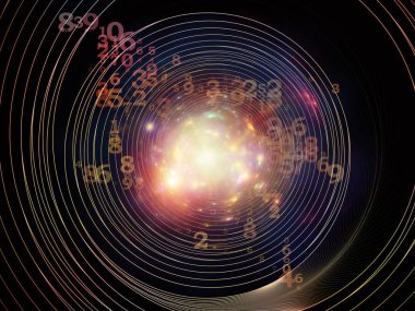 Matematik gerçeklik serisi. Arka plan tasarımı numaraları, ışıklar ve Fraktal desenleri konu, matematik, eğitim ve bilim