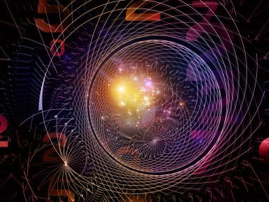 Matematik gerçeklik serisi. Arka plan tasarımı numaraları, ışıklar ve Fraktal desenleri konu, matematik, eğitim ve bilim