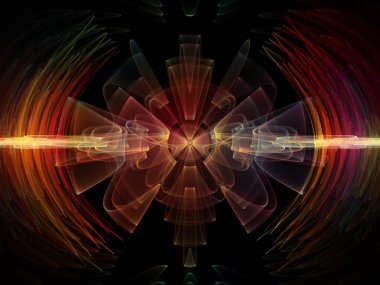 Dalga fonksiyonu serisi. Renkli sinüs titreşimler arka plan kompozisyon, ışık ve fraktal öğeleri ses ekolayzer, konu üzerinde müzik spektrum ve kuantum olasılık