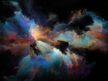 Renk Akımı serisi. Müzik, yaratıcılık, hayal gücü, sanat ve tasarım konularındaki dijital boya akımlarından oluşan soyut tasarım