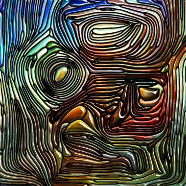 Sıvı desen serisi. Vitray tasarım anımsatan Art Nouveau doğa, güzellik ve Maneviyat konusunda etkileşimi