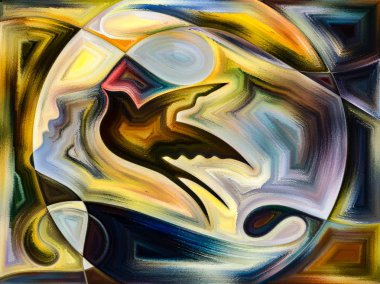 İç doku serisi. İnsan yüzü, renkler, Organik dokular, eğriler iç dünya, zihin, Doğa ve yaratıcılık konusunda akan arka plan kompozisyonu
