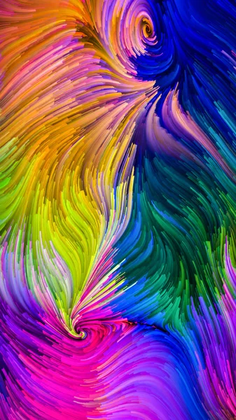 Color In Motion series. Graphic composition of liquid paint pattern  for subject of design, creativity and imagination to use as wallpaper for screens and devices