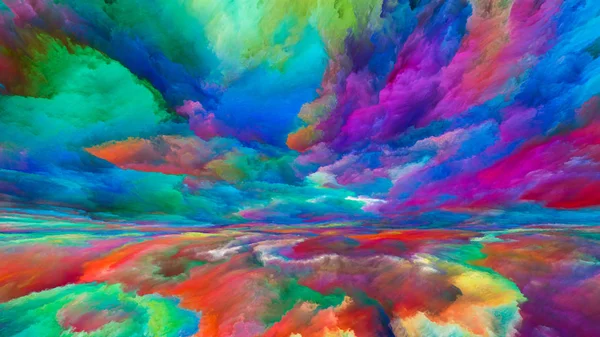 İç dünya serisi. Evren, doğa, yaratıcılık ve hayal gücü bu konuda dijital renk arka plan tasarım