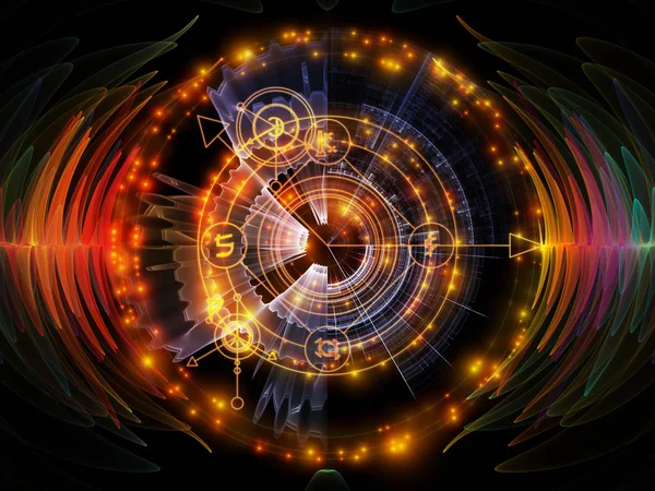 Astrales Glühen Hintergrundgestaltung Von Heiligen Geometrielinien Astrologischen Symbolen Und Lichtern — Stockfoto