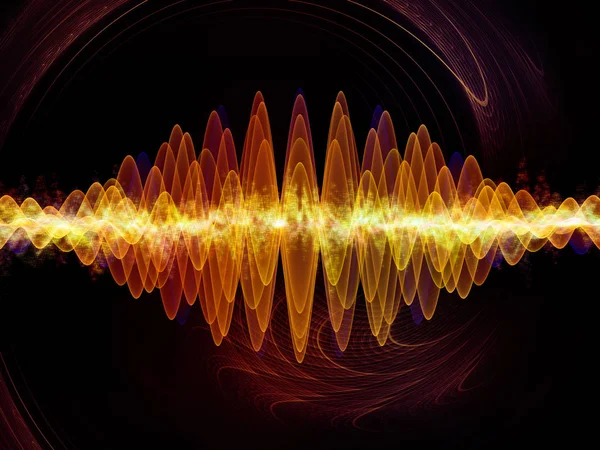 Serie Wave Function Fondo Vibraciones Sinusoidales Colores Luz Elementos Fractales — Foto de Stock