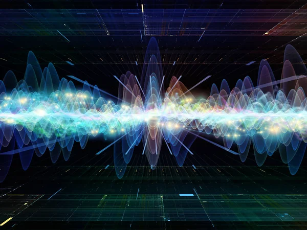 Wave Function Series Backdrop Composed Colored Sine Vibrations Light Fractal — Stock Photo, Image