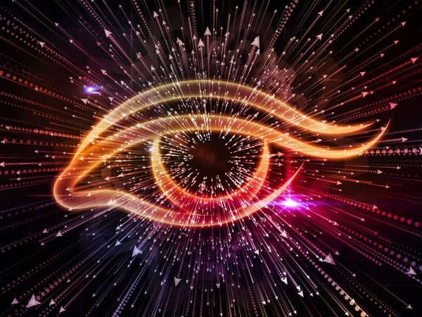Eye Knowledge Sarja Taustaa Silmän Kuvake Nuoli Räjähtää Täydentää Suunnittelua — kuvapankkivalokuva