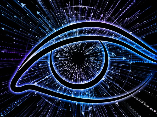 Eye Knowledge Series Interplay Eye Icon Arrow Burst Subject Science — Stock Photo, Image