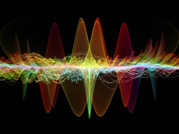 Серія Хвильових Функцій Абстрактний Дизайн Кольорових Синусоїдних Вібрацій Легких Фрактальних — стокове фото