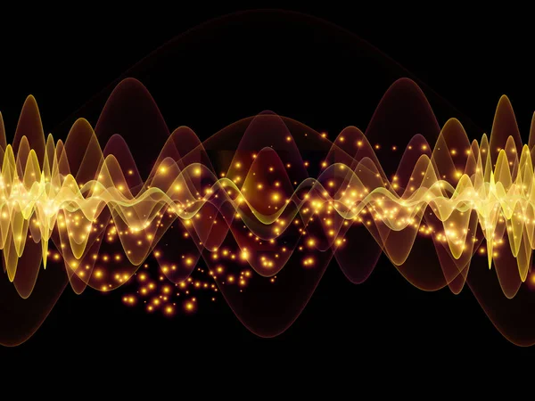 Serie Wave Function Composizione Vibrazioni Sinusoidali Colorate Elementi Leggeri Frattali — Foto Stock