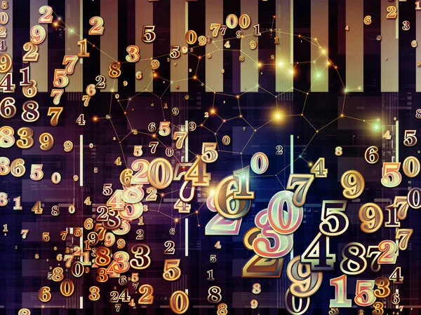 Number World Series Composition Digits Fractal Elements Metaphorical Relationship Science — Stock Photo, Image